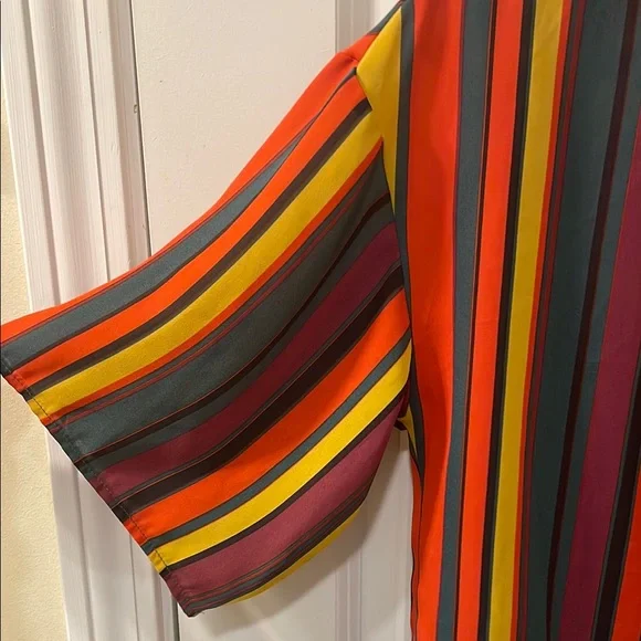 W5 Vintage Vibrant Relaxed Multi Color Women’s Medium Blouse great fall colors! - Picture 3 of 9